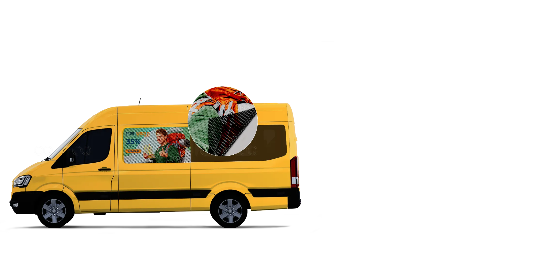 Наклейки на перфорированной пленке